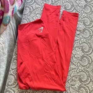 Gymshark red mid-high waist leggings